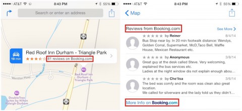 карты apple будут показывать отзывы из booking и tripadvisor